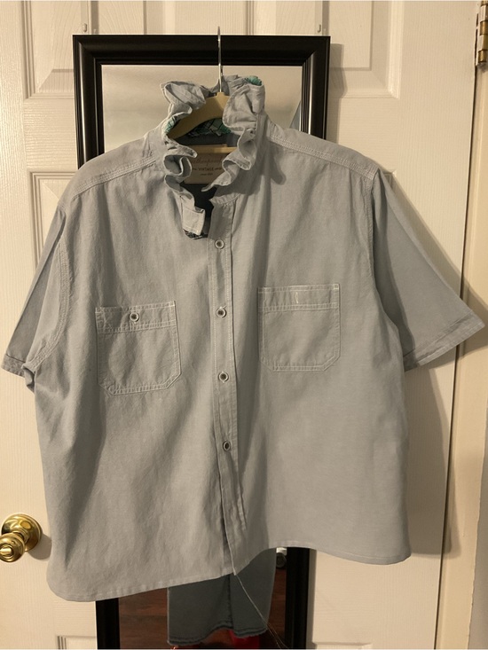 Weatherproof Tops - Upcycled Weatherproof Light Blue Short-Sleeve Button Down Shirt